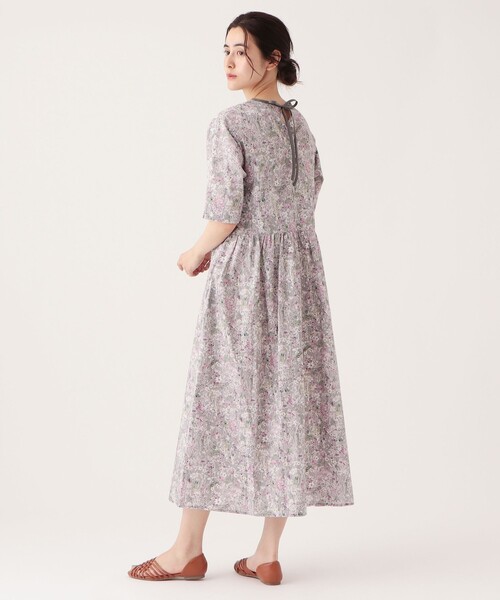 【新品】 Afternoon Tea ⿻ リバティ ドロストワンピース 花柄 新品】 Afternoon Tea ⿻ リバティ ドロストワンピース 花柄