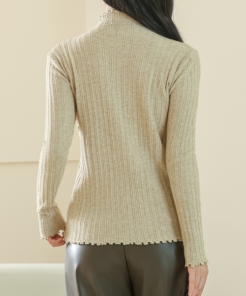 Lace Ladies（レースレディース）の「プチハイネック メロウ フリル 長袖 ニット プルオーバー（ニット/セーター・レディース・ベージュ/ブラウン/ブラック/アイボリー/グレイッシュベージュ・FREE）」の18枚目の写真