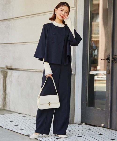 セール】【2点セット】フレアージャケットワイドパンツセットアップ