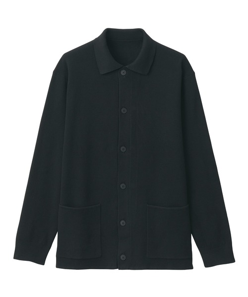 セール】紳士 洗えるミラノリブ編みシャツカーディガン（カーディガン