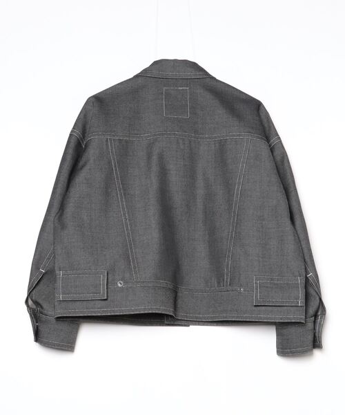 ROBES&CONFECTIONS（ローブスコンフェクションズ）の「Robes & Confections/ローブス&コンフェクションズ/ウォッシャブルウールデニムブルゾン（ブルゾン・レディース・ブラック・1/3）」の4枚目の写真