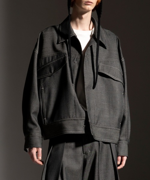 ROBES&CONFECTIONS（ローブスコンフェクションズ）の「Robes & Confections/ローブス&コンフェクションズ/ウォッシャブルウールデニムブルゾン（ブルゾン・レディース・ブラック・1/3）」の7枚目の写真