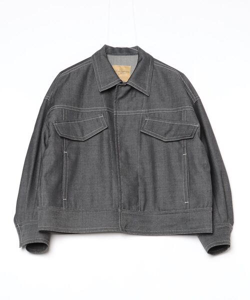 ROBES&CONFECTIONS（ローブスコンフェクションズ）の「Robes & Confections/ローブス&コンフェクションズ/ウォッシャブルウールデニムブルゾン（ブルゾン・レディース・ブラック・1/3）」の5枚目の写真