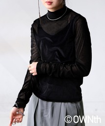 OWNth（オンス）の「ベルベットシアーギャザートップス（Tシャツ/カットソー）」