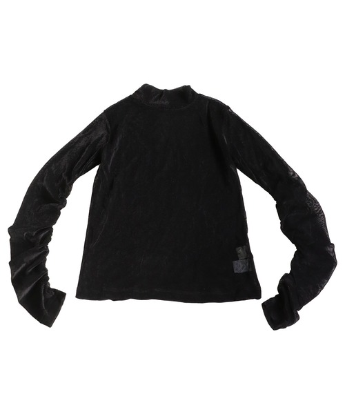 OWNth(オンス)の「ベルベットシアーギャザートップス(Tシャツ/カットソー・レディース・カーキ/ブラック・R/P)」の13枚目の写真