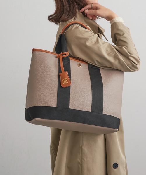 BEVERLY HILLS POLO CLUB（ビバリーヒルズポロクラブ）の「【BEVERLY HILLS POLO CLUB】《別注》スコッチグレイン ネオレザー　トートバッグ　A4対応（トートバッグ・レディース・ブラック/グレー/ホワイト/ベージュ系その他2/ブラック系その他2/グレイッシュベージュ・FREE）」の19枚目の写真