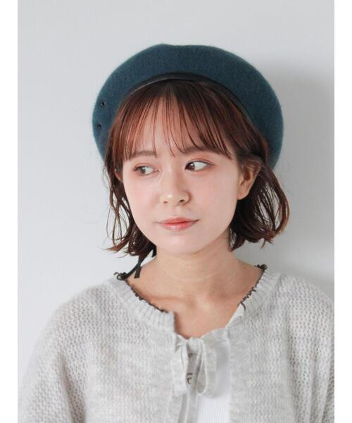 ehka sopo(エヘカソポ)の「パイピングベレー帽(ハット・レディース・ブルー/グレー/ブラック・F)」の1枚目の写真