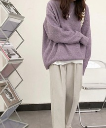 オーバーサイズシルエット ニットトップス