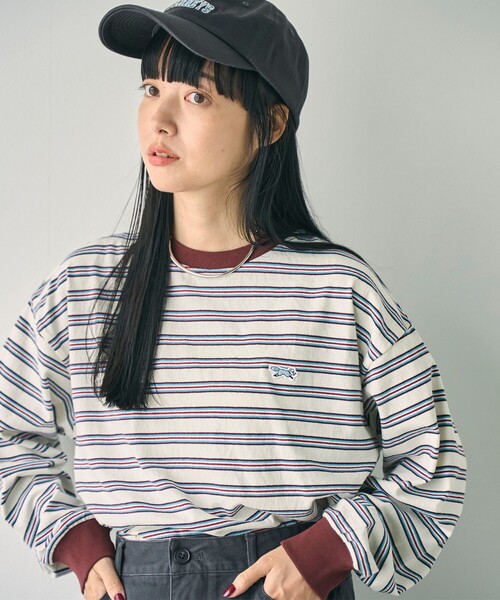 PENNEYS(ぺニーズ)の「PENNEYS(ぺニーズ)別注アソートロングスリーブTシャツ(Tシャツ/カットソー・レディース・ライトブルー/ダークグリーン/ダークグレー/オフホワイト/ナチュラル/マスタード・M/L)」の4枚目の写真