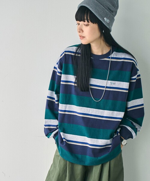 PENNEYS(ぺニーズ)の「PENNEYS(ぺニーズ)別注アソートロングスリーブTシャツ(Tシャツ/カットソー・レディース・ライトブルー/ダークグリーン/ダークグレー/オフホワイト/ナチュラル/マスタード・M/L)」の5枚目の写真