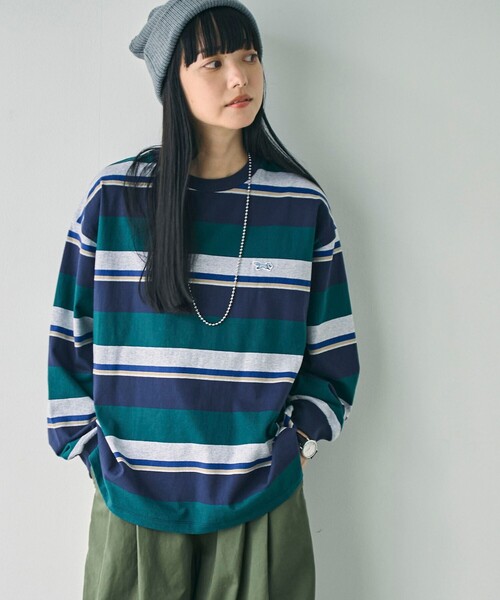 PENNEYS(ぺニーズ)の「PENNEYS(ぺニーズ)別注アソートロングスリーブTシャツ(Tシャツ/カットソー・レディース・ライトブルー/ダークグリーン/ダークグレー/オフホワイト/ナチュラル/マスタード・M/L)」の9枚目の写真