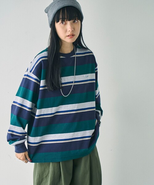 PENNEYS(ぺニーズ)の「PENNEYS(ぺニーズ)別注アソートロングスリーブTシャツ(Tシャツ/カットソー・レディース・ライトブルー/ダークグリーン/ダークグレー/オフホワイト/ナチュラル/マスタード・M/L)」の10枚目の写真