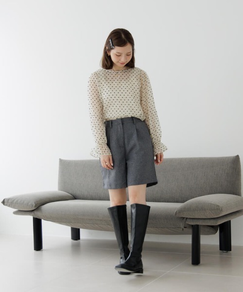 flower（フラワー）の「ハートバルーンブラウス（シャツ/ブラウス・レディース・アイボリー/ブラック・FREE）」の5枚目の写真