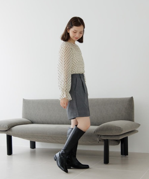 flower（フラワー）の「ハートバルーンブラウス（シャツ/ブラウス・レディース・アイボリー/ブラック・FREE）」の6枚目の写真