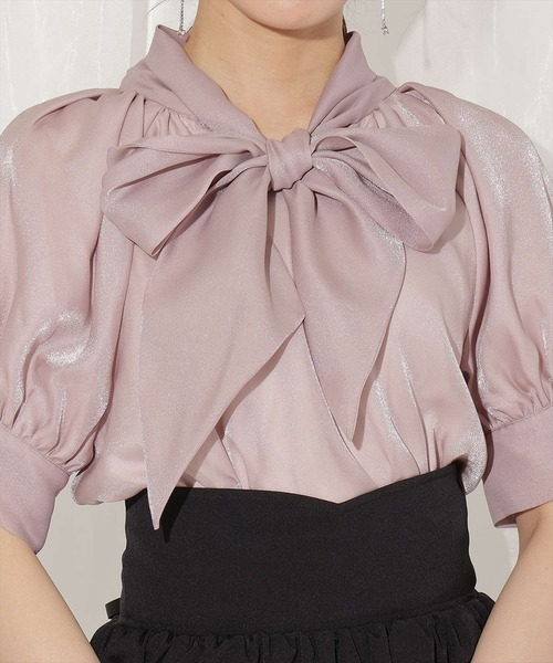 WILLSELECTION（ウィルセレクション）の「リボンタイラグランパフブラウス（シャツ/ブラウス・レディース・ホワイト系その他3/ブラック系その他2/ピンク・FREE）」の8枚目の写真