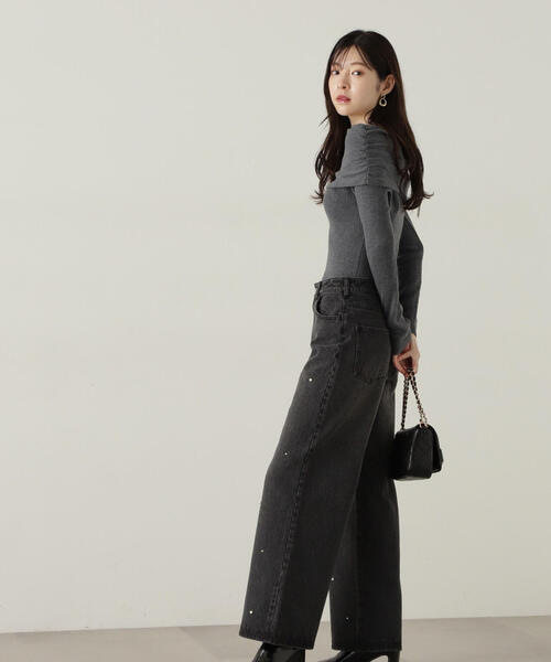 PROPORTION BODY DRESSING（プロポーションボディドレッシング）の「ギャザーオフショルニット / 1214270929（ニット/セーター・レディース・ホワイト系その他/ボルドー/ダークグレー・FREE）」の7枚目の写真