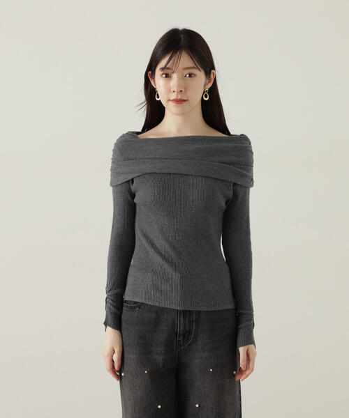 PROPORTION BODY DRESSING（プロポーションボディドレッシング）の「ギャザーオフショルニット / 1214270929（ニット/セーター・レディース・ホワイト系その他/ボルドー/ダークグレー・FREE）」の11枚目の写真