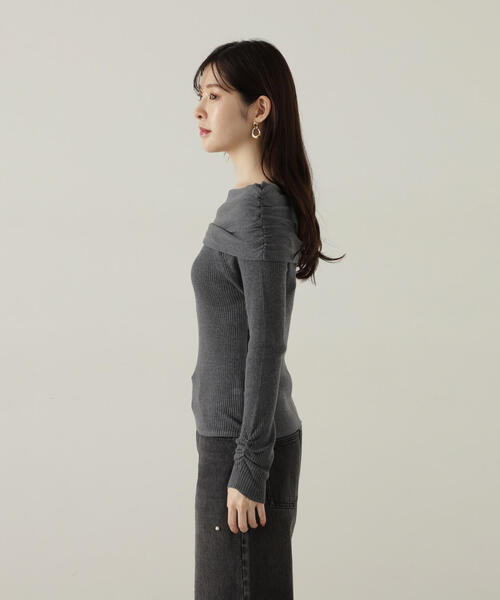 PROPORTION BODY DRESSING（プロポーションボディドレッシング）の「ギャザーオフショルニット / 1214270929（ニット/セーター・レディース・ホワイト系その他/ボルドー/ダークグレー・FREE）」の12枚目の写真
