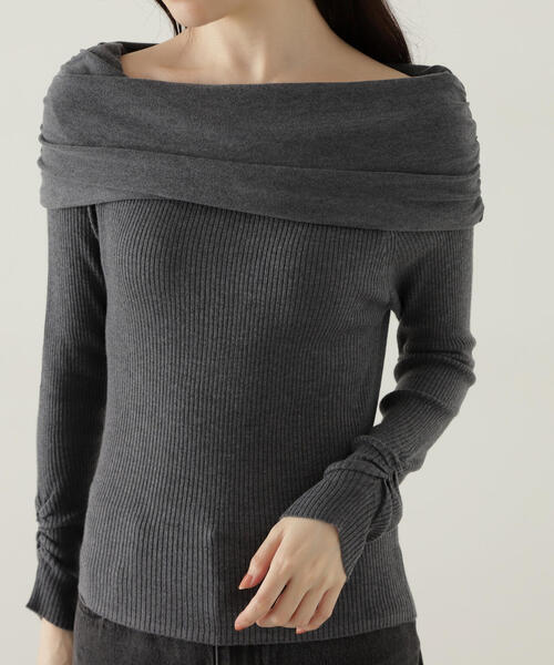 PROPORTION BODY DRESSING（プロポーションボディドレッシング）の「ギャザーオフショルニット / 1214270929（ニット/セーター・レディース・ホワイト系その他/ボルドー/ダークグレー・FREE）」の14枚目の写真