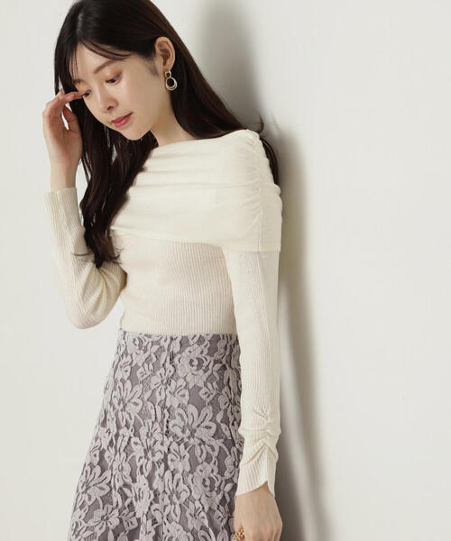 PROPORTION BODY DRESSING（プロポーションボディドレッシング）の「ギャザーオフショルニット / 1214270929（ニット/セーター・レディース・ホワイト系その他/ボルドー/ダークグレー・FREE）」の16枚目の写真