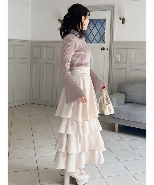 MIIA（ミーア）の「フレアスリーブリブニット（ニット/セーター・レディース・ブラック/マルチ/オフホワイト/グレー・FREE）」の18枚目の写真