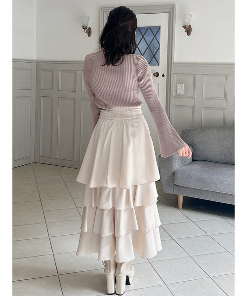 MIIA（ミーア）の「フレアスリーブリブニット（ニット/セーター・レディース・ブラック/マルチ/オフホワイト/グレー・FREE）」の19枚目の写真