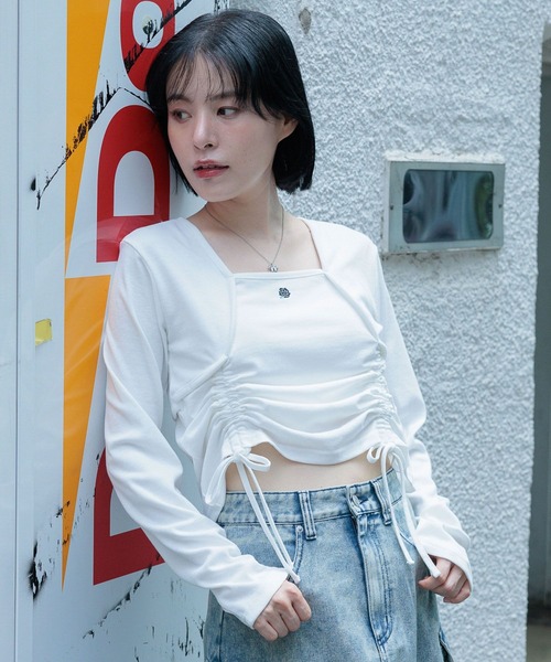 3.3 Field Trip （3.3フィールドトリップ）の「3.3 Field Trip／バラ刺繍 カーディガン（Tシャツ/カットソー・レディース・グレー/ブラック/ホワイト・FREE）」の2枚目の写真