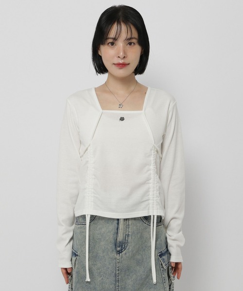 3.3 Field Trip （3.3フィールドトリップ）の「3.3 Field Trip／バラ刺繍 カーディガン（Tシャツ/カットソー・レディース・グレー/ブラック/ホワイト・FREE）」の21枚目の写真