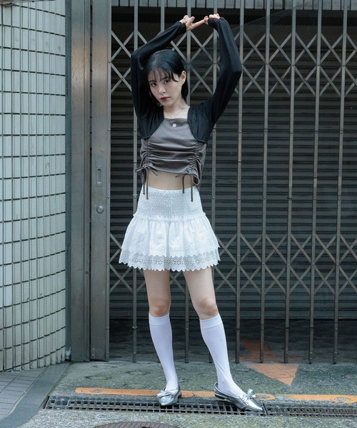 3.3 Field Trip （3.3フィールドトリップ）の「3.3 Field Trip／バラ刺繍 カーディガン（Tシャツ/カットソー・レディース・グレー/ブラック/ホワイト・FREE）」の8枚目の写真