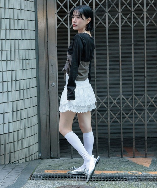 3.3 Field Trip （3.3フィールドトリップ）の「3.3 Field Trip／バラ刺繍 カーディガン（Tシャツ/カットソー・レディース・グレー/ブラック/ホワイト・FREE）」の9枚目の写真