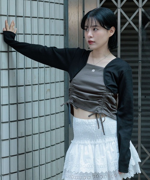 3.3 Field Trip （3.3フィールドトリップ）の「3.3 Field Trip／バラ刺繍 カーディガン（Tシャツ/カットソー・レディース・グレー/ブラック/ホワイト・FREE）」の10枚目の写真