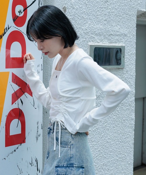 3.3 Field Trip （3.3フィールドトリップ）の「3.3 Field Trip／バラ刺繍 カーディガン（Tシャツ/カットソー・レディース・グレー/ブラック/ホワイト・FREE）」の15枚目の写真