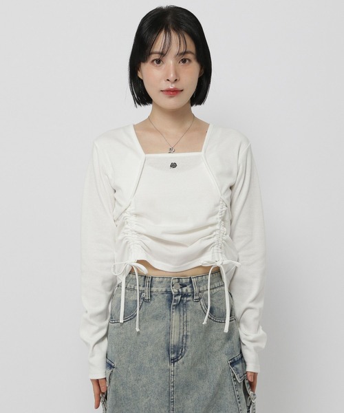 3.3 Field Trip （3.3フィールドトリップ）の「3.3 Field Trip／バラ刺繍 カーディガン（Tシャツ/カットソー・レディース・グレー/ブラック/ホワイト・FREE）」の18枚目の写真