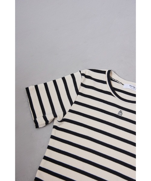 トップス herlipto Trois Logo Ribbed Tee Trois Logo Ribbed Tee（Tシャツ/カットソー）｜Her lip to