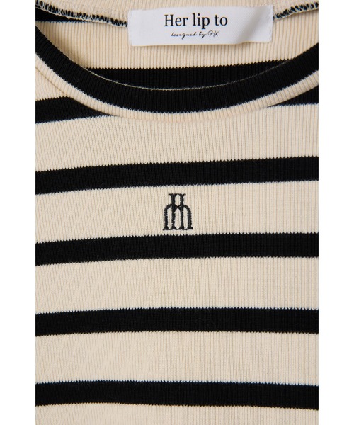 Trois Logo Ribbed Tee（Tシャツ/カットソー）｜Her lip to