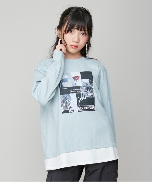 セール】【コットン100％】すそレイヤード風ロンT（Tシャツ/カットソー 