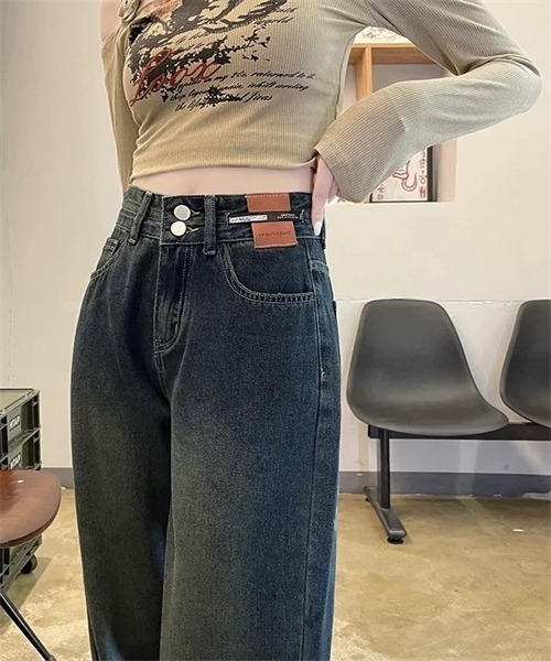 FREE STYLISTS(フリー スタイリスト)の「ハイウエストデニムパンツ(デニムパンツ・レディース・ブルー/ブルー系/ブラック/ブルー系その他・S/M/L/XL/2XL/XS)」の22枚目の写真