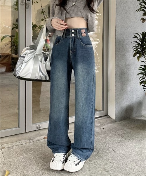 FREE STYLISTS(フリー スタイリスト)の「ハイウエストデニムパンツ(デニムパンツ・レディース・ブルー/ブルー系/ブラック/ブルー系その他・S/M/L/XL/2XL/XS)」の6枚目の写真