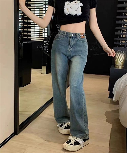 FREE STYLISTS(フリー スタイリスト)の「ハイウエストデニムパンツ(デニムパンツ・レディース・ブルー/ブルー系/ブラック/ブルー系その他・S/M/L/XL/2XL/XS)」の10枚目の写真