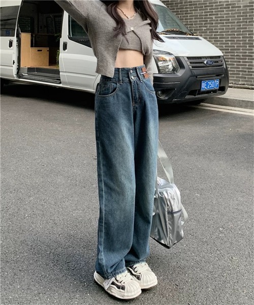 FREE STYLISTS(フリー スタイリスト)の「ハイウエストデニムパンツ(デニムパンツ・レディース・ブルー/ブルー系/ブラック/ブルー系その他・S/M/L/XL/2XL/XS)」の14枚目の写真