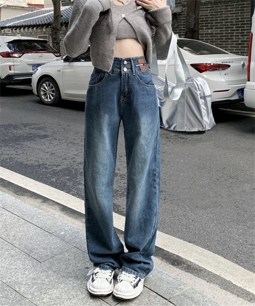 FREE STYLISTS(フリー スタイリスト)の「ハイウエストデニムパンツ(デニムパンツ・レディース・ブルー/ブルー系/ブラック/ブルー系その他・S/M/L/XL/2XL/XS)」の5枚目の写真
