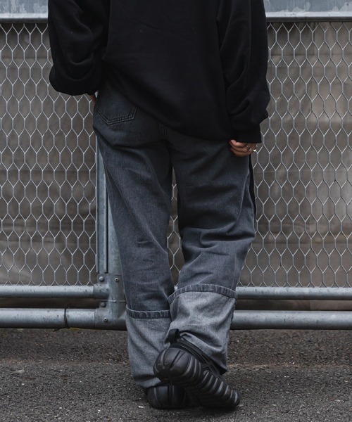 favclo.（ファブクロ）の「turn back denim pants/ ターンバックデニムパンツ（デニムパンツ・レディース・ブラック/ブルー・SMALL/X-SMALL）」の7枚目の写真