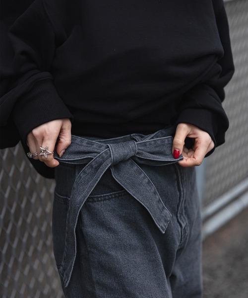 favclo.（ファブクロ）の「turn back denim pants/ ターンバックデニムパンツ（デニムパンツ・レディース・ブラック/ブルー・SMALL/X-SMALL）」の18枚目の写真