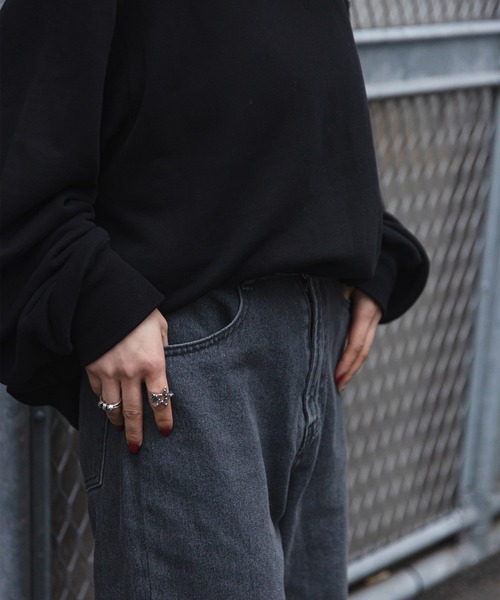 favclo.（ファブクロ）の「turn back denim pants/ ターンバックデニムパンツ（デニムパンツ・レディース・ブラック/ブルー・SMALL/X-SMALL）」の19枚目の写真