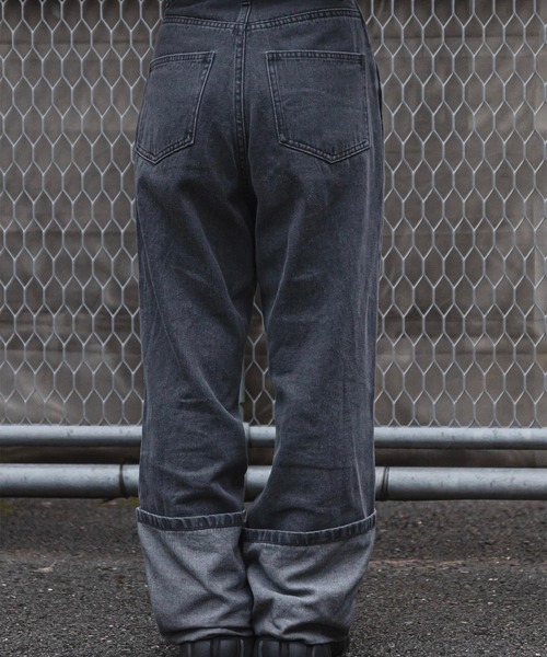 favclo.（ファブクロ）の「turn back denim pants/ ターンバックデニムパンツ（デニムパンツ・レディース・ブラック/ブルー・SMALL/X-SMALL）」の13枚目の写真