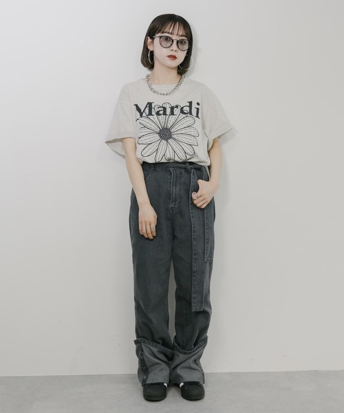 favclo.（ファブクロ）の「turn back denim pants/ ターンバックデニムパンツ（デニムパンツ・レディース・ブラック/ブルー・SMALL/X-SMALL）」の9枚目の写真