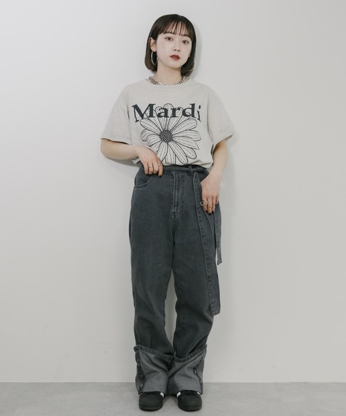 favclo.（ファブクロ）の「turn back denim pants/ ターンバックデニムパンツ（デニムパンツ・レディース・ブラック/ブルー・SMALL/X-SMALL）」の8枚目の写真