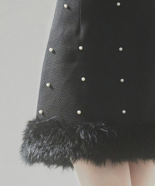 SAISON DE PAPILLON(セゾンドパピヨン)の「パール付きハイウエストツイードミニスカート(スカート・レディース・ブラウン/ピンクベージュ/ブラック・S/M/L)」の21枚目の写真