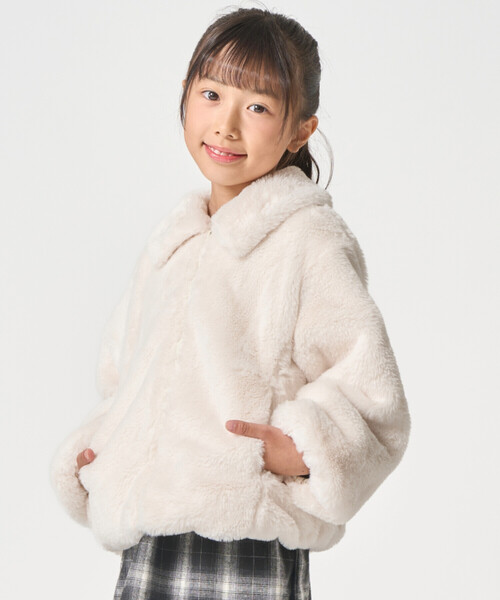 COMME CA ISM(コムサイズム)の「フェイクファー ブルゾン(ブルゾン・キッズ・モカ/アイボリー・150cm/130cm/120cm)」の1枚目の写真
