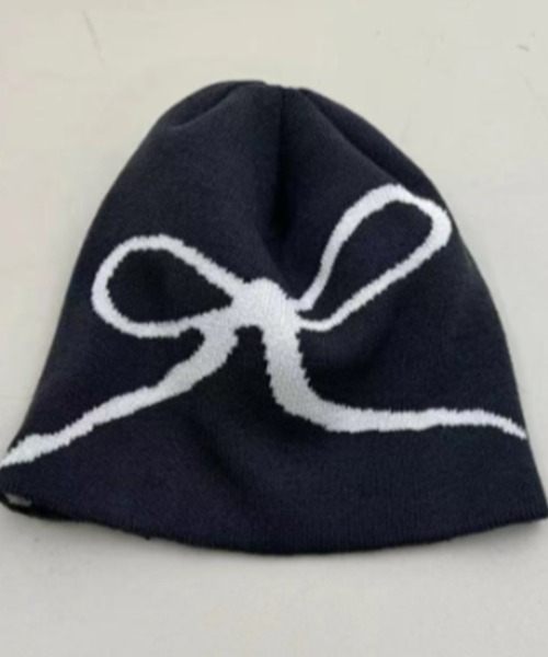 Silly（シリー）の「【韓国ストリートに◎】リボンロゴビーニー（ニットキャップ/ビーニー・レディース・ブラック/グレー/ライトグレー・FREE）」の6枚目の写真